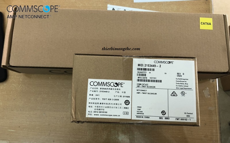 Thanh đấu nối, patch panel AMP/Commscope CAT6A 24 cổng (760237040 | 2153449-4)